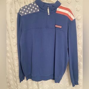 Vineyard Vines American Flag Pullover/Quarter Zip